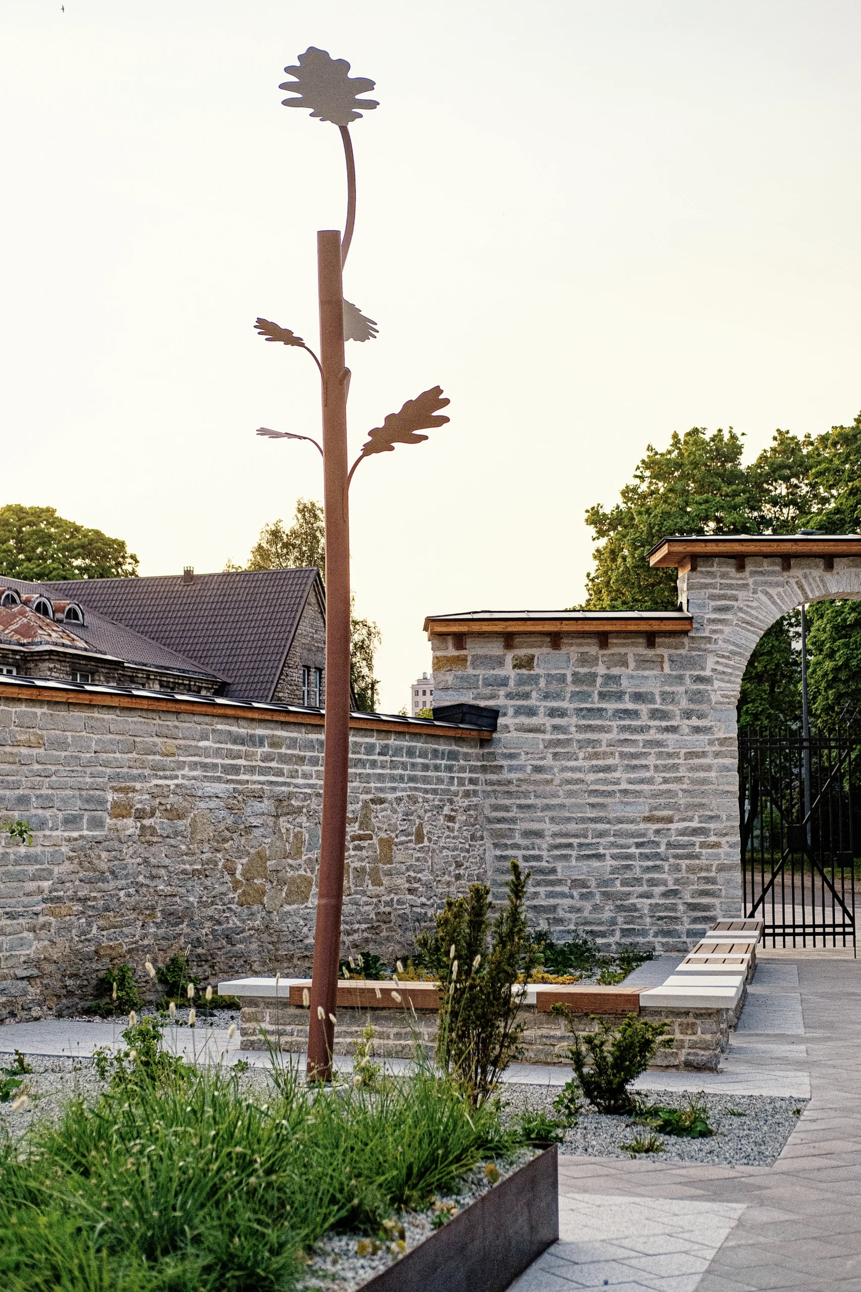 Oak tree-inspired lighting fixture designed for public and commercial spaces, reflecting traditional oak symbolism.